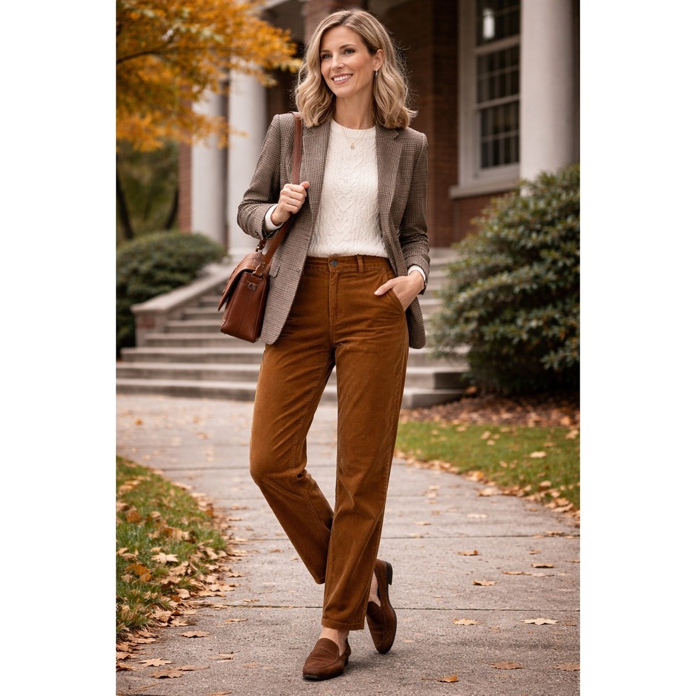 Talbots Corduroy Pants Trousers Womens Size 10 Brown Classic Autumn Fall NWT